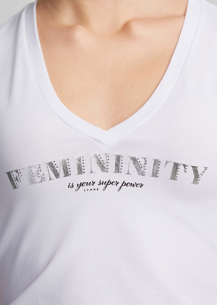 T-shirt με στάμπα και βολάν