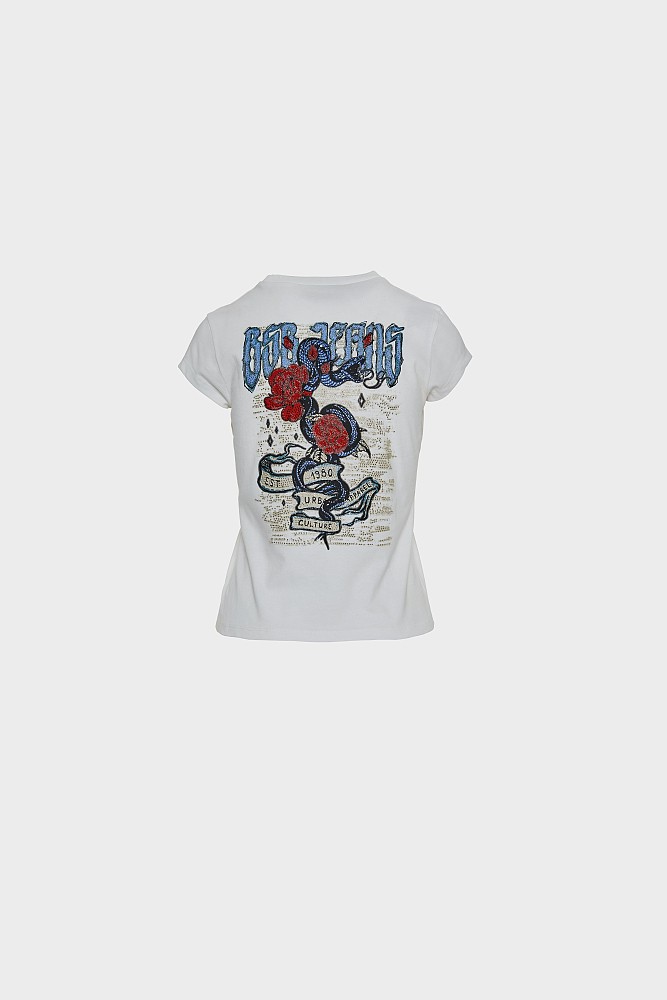 T-shirt με τύπωμα στην πλάτη