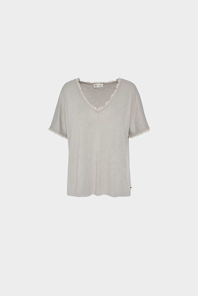 Βασικό oversized V-neck τοπ