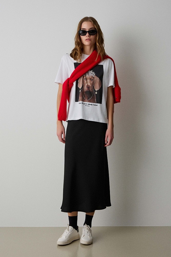 T-shirt με τύπωμα και στρας