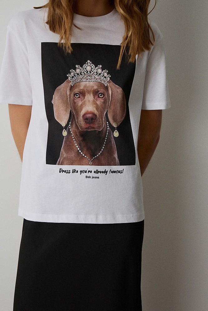 T-shirt με τύπωμα και στρας