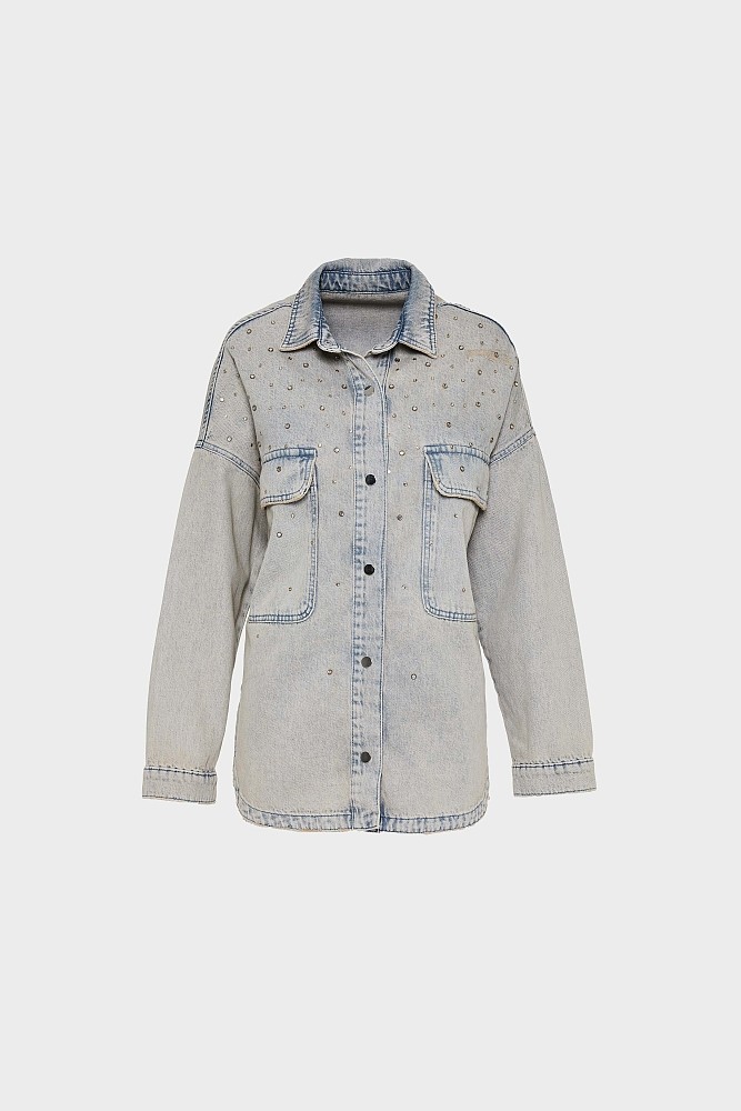 Overshirt denim με στρας