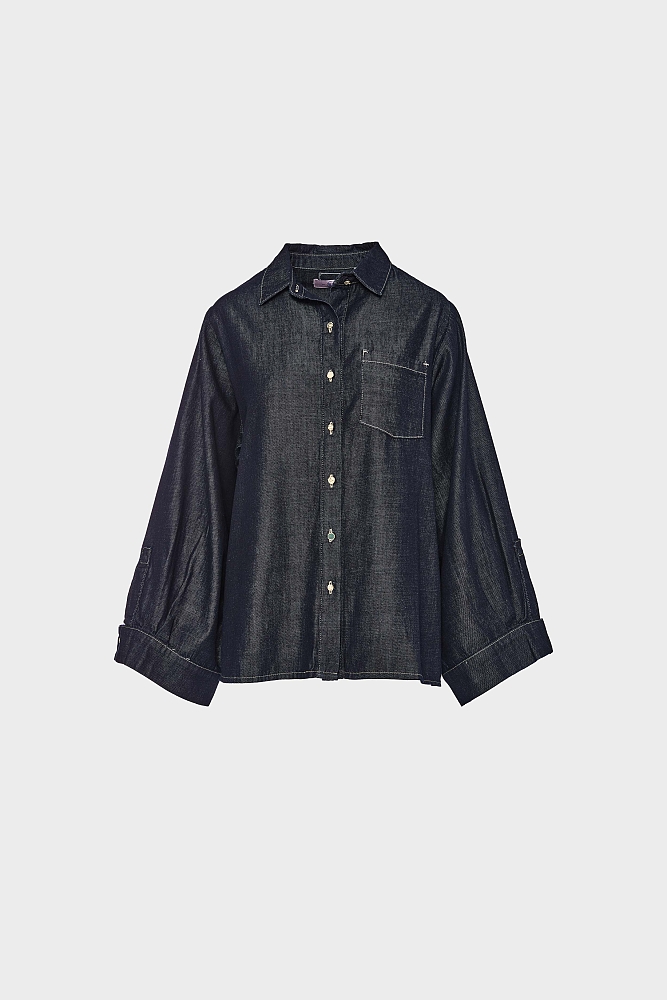 Denim oversized πουκάμισο