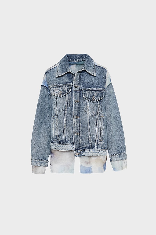 Denim τζάκετ με ύφασμα