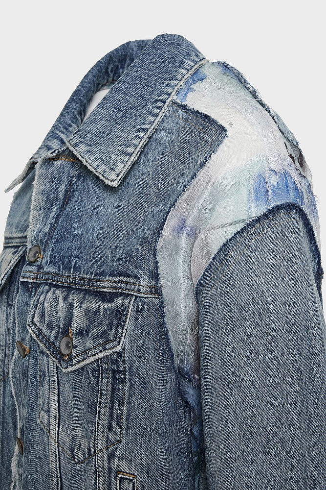 Denim τζάκετ με ύφασμα