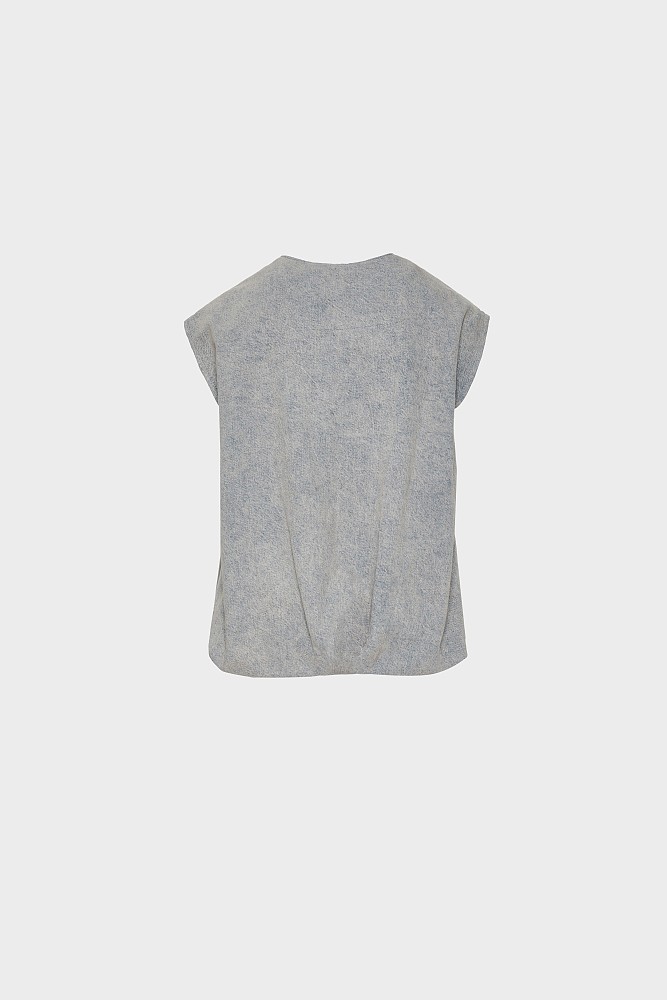 Denim γιλέκο με συνδυασμό υφάσματος