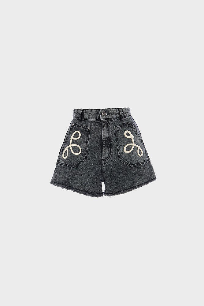 Rowena denim σορτς με κέντημα