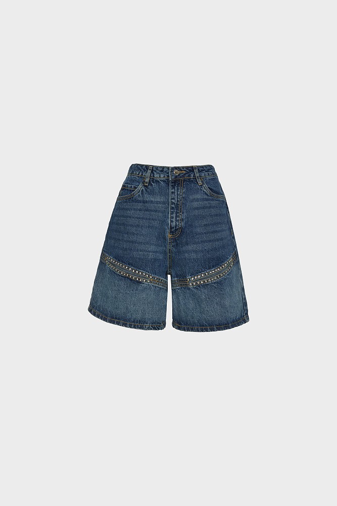 Denim σορτς με cut-out