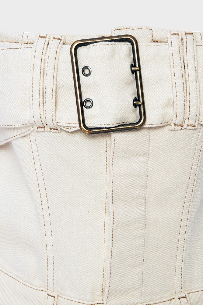 Denim ολόσωμη φόρμα με ζώνη