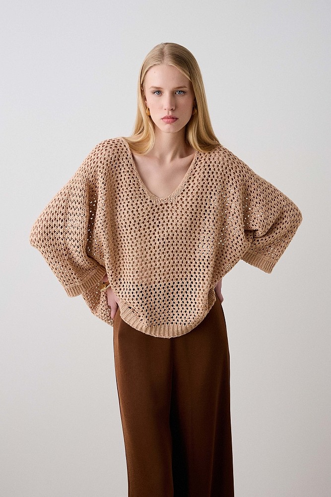Πλεκτό oversized λούρεξ πουλόβερ