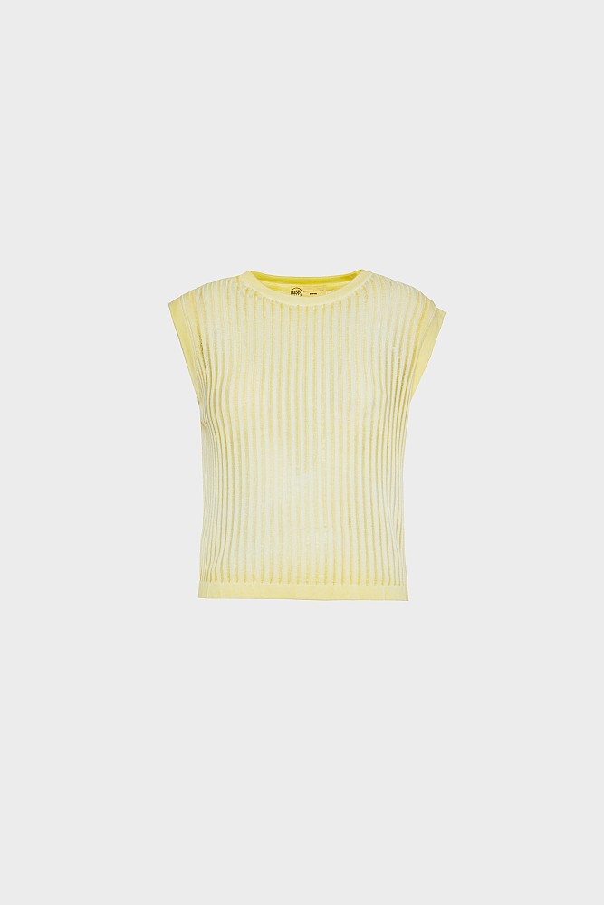 Αμάνικη μπλούζα με ribbed πλέξη