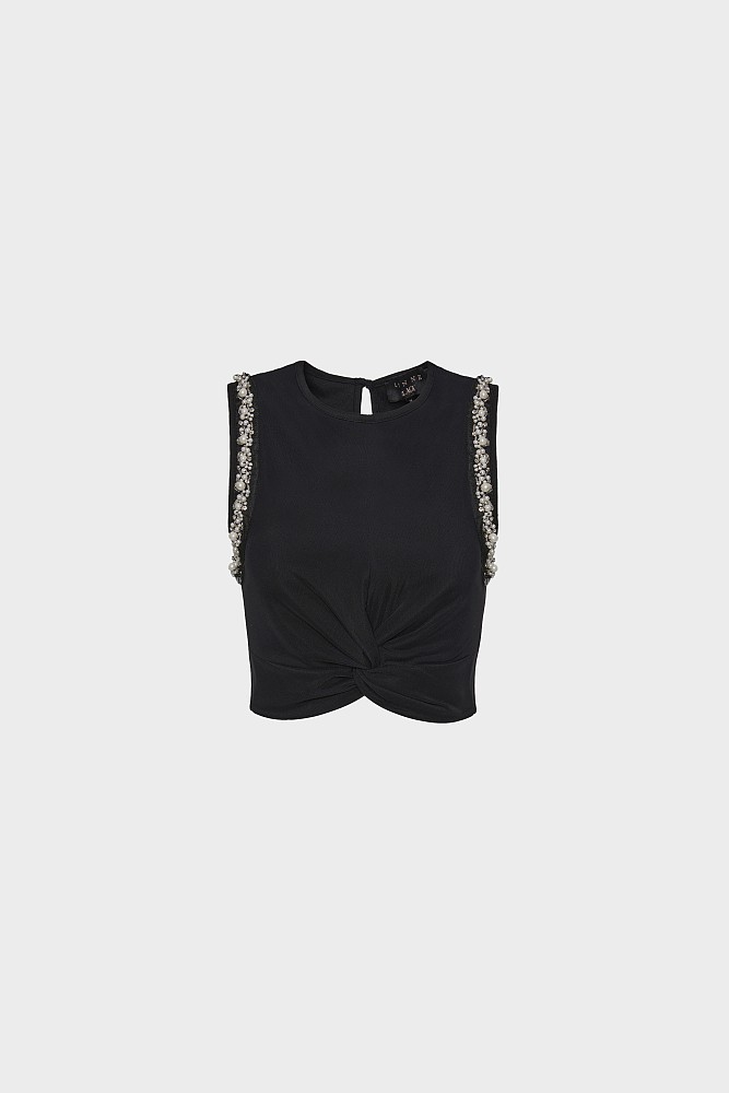 Crop top με πέρλες