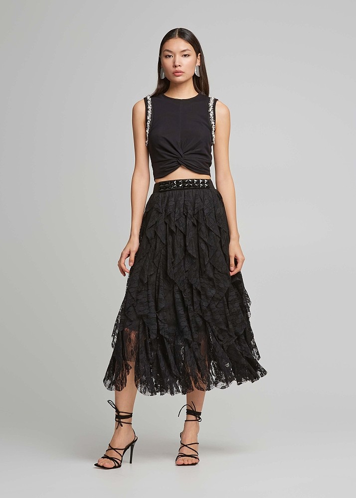 Crop top με πέρλες