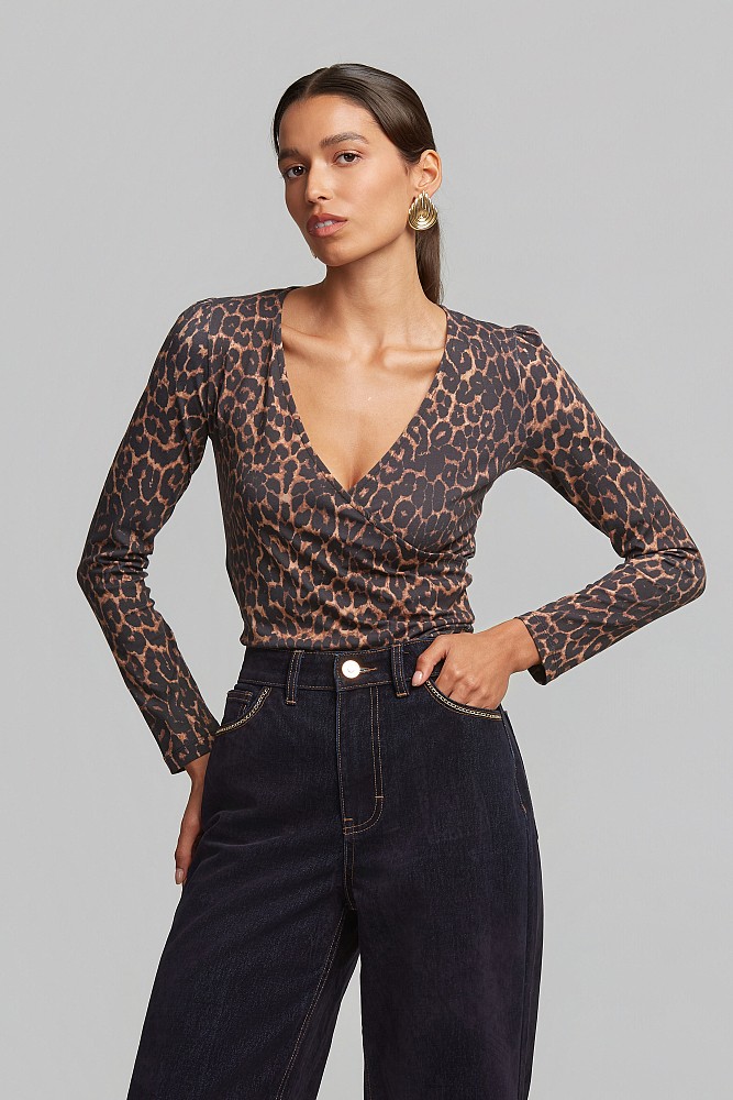 Κρουαζέ animal print τοπ