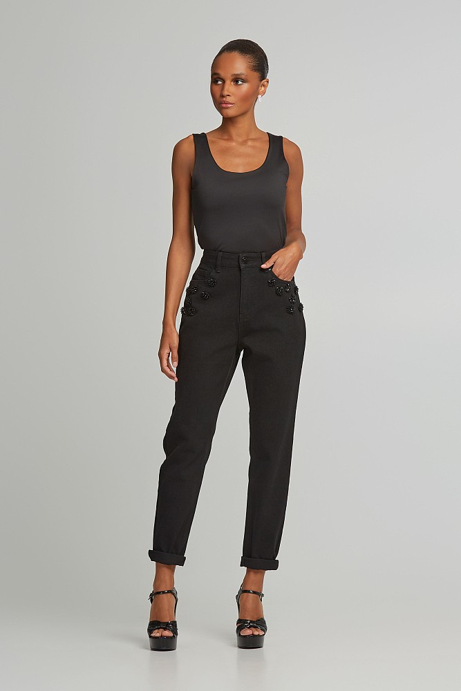 Ψηλόμεσο mom fit τζιν παντελόνι