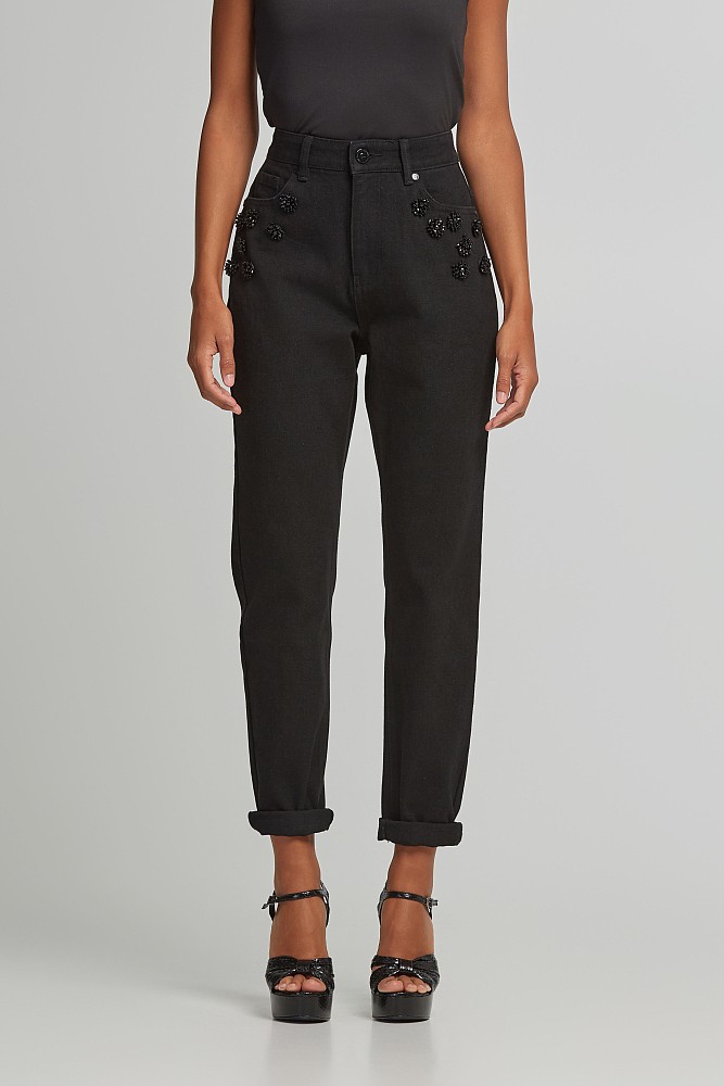 Ψηλόμεσο mom fit τζιν παντελόνι