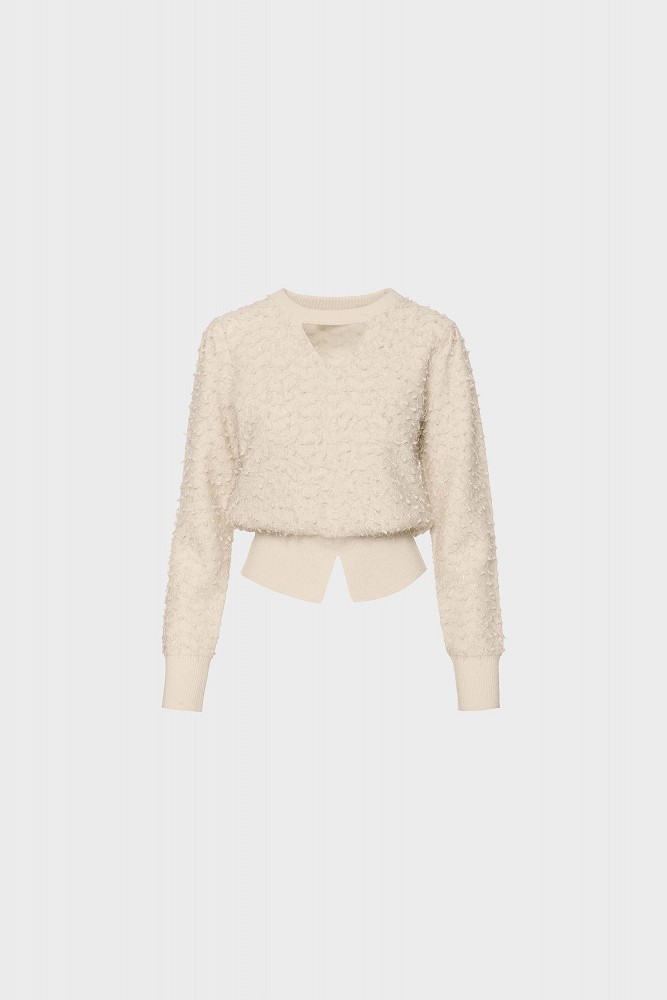 Lurex πουλόβερ με cut outs