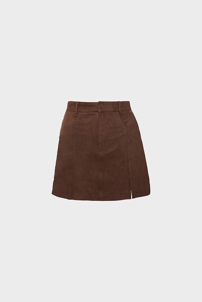 Μίνι suede φούστα