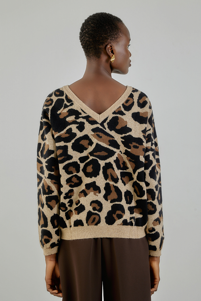 Leopard πουλόβερ με στρας