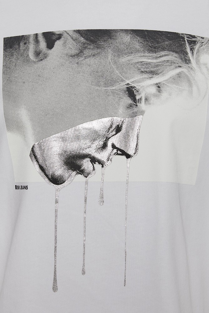 T-shirt με τύπωμα και foil λεπτομέρειες