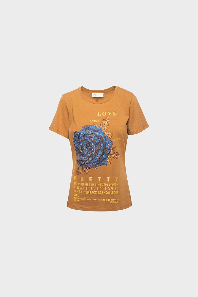 T-shirt με τύπωμα και στρας