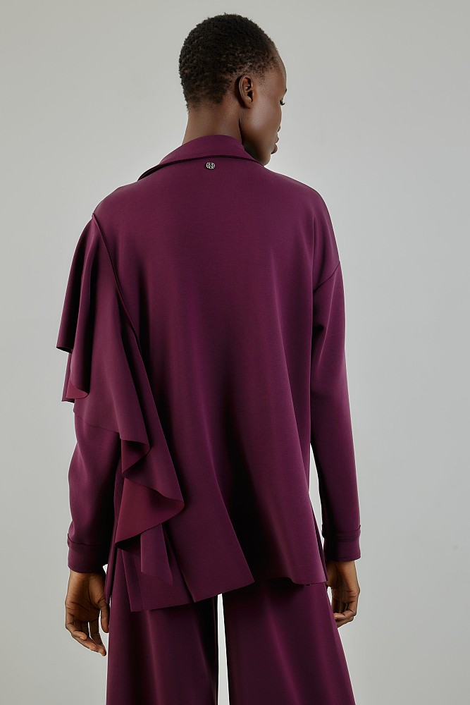Μπλούζα V-neck με βολάν