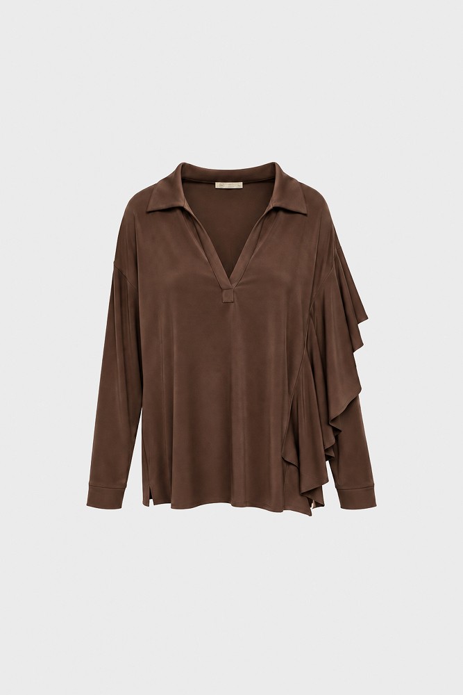 Μπλούζα V-neck με βολάν