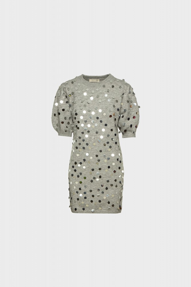 Μίνι πλεκτό φόρεμα με παγιέτες