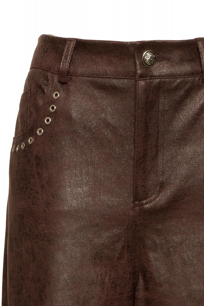 Leather look παντελόνι καμπάνα