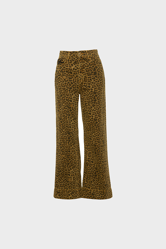 Erika wide-leg animal print τζιν