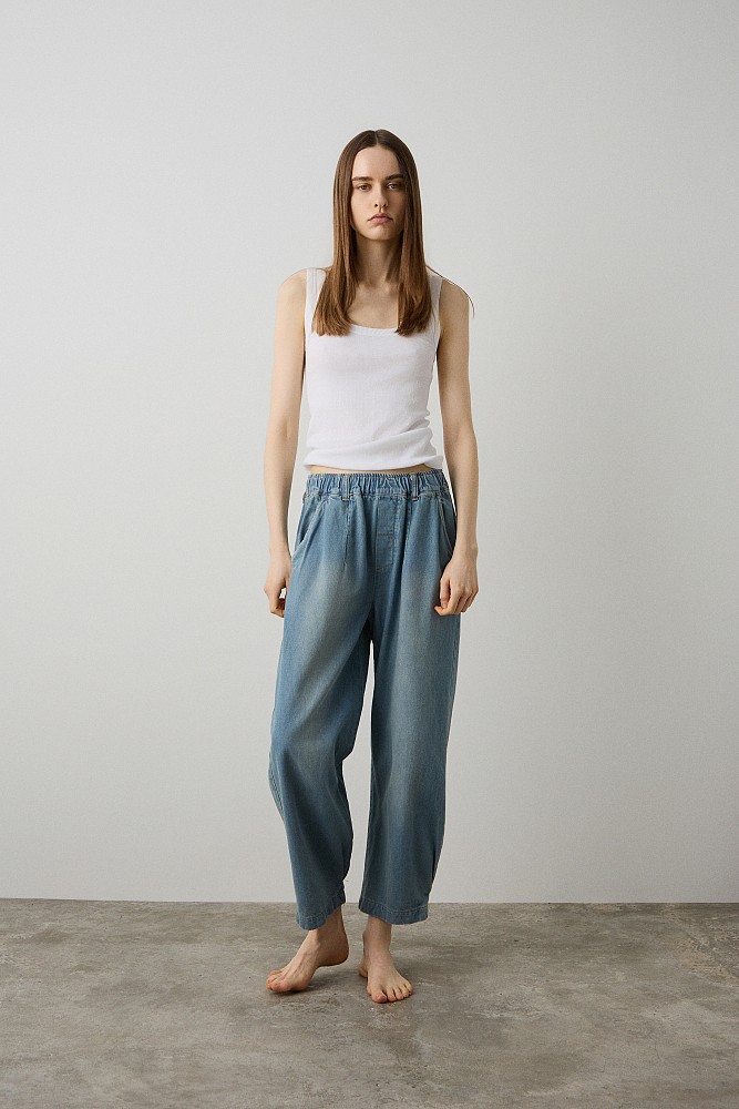 Joy cropped barrel τζιν