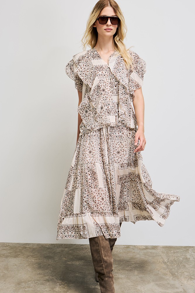 Μίντι εμπριμέ φούστα