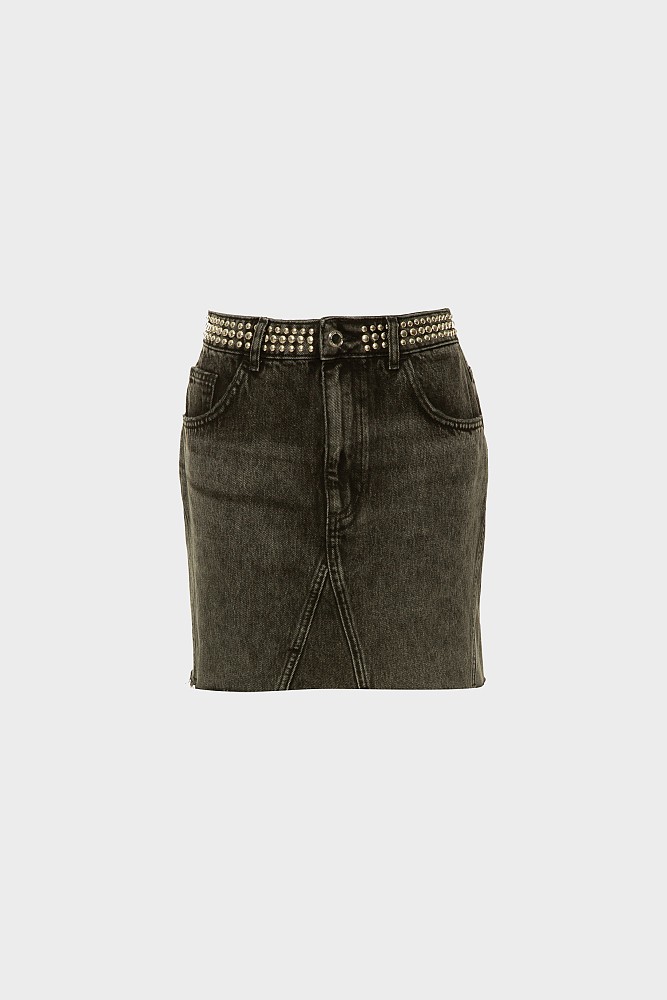 Μίνι denim φούστα με τρουκς