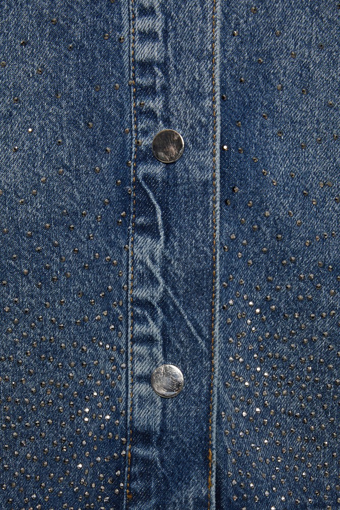 Denim overshirt με στρας
