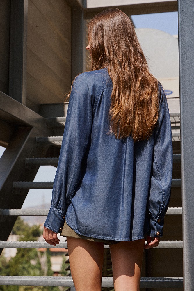 Denim look πουκάμισο