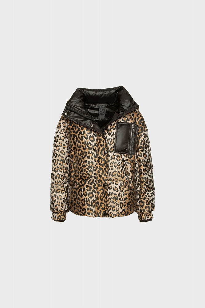 Animal print puffer μπουφάν