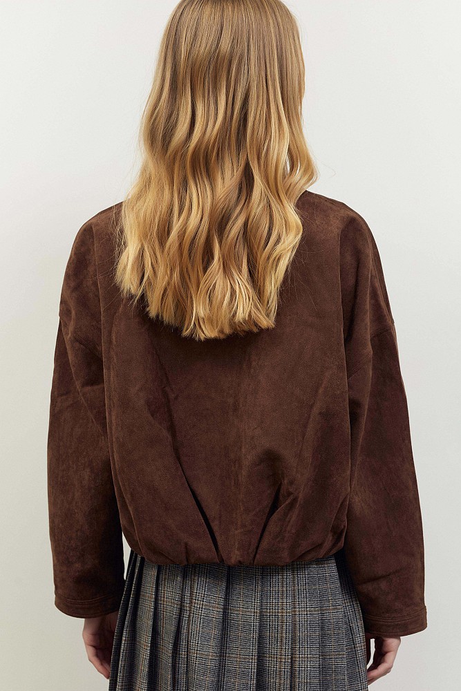 Bomber τζάκετ με όψη suede