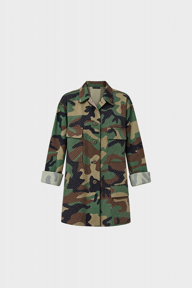 Συλλεκτικό military τζάκετ με στρας