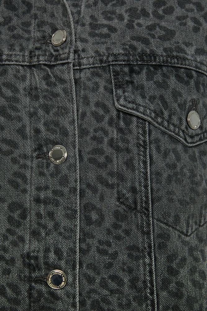 Leopard denim τζάκετ
