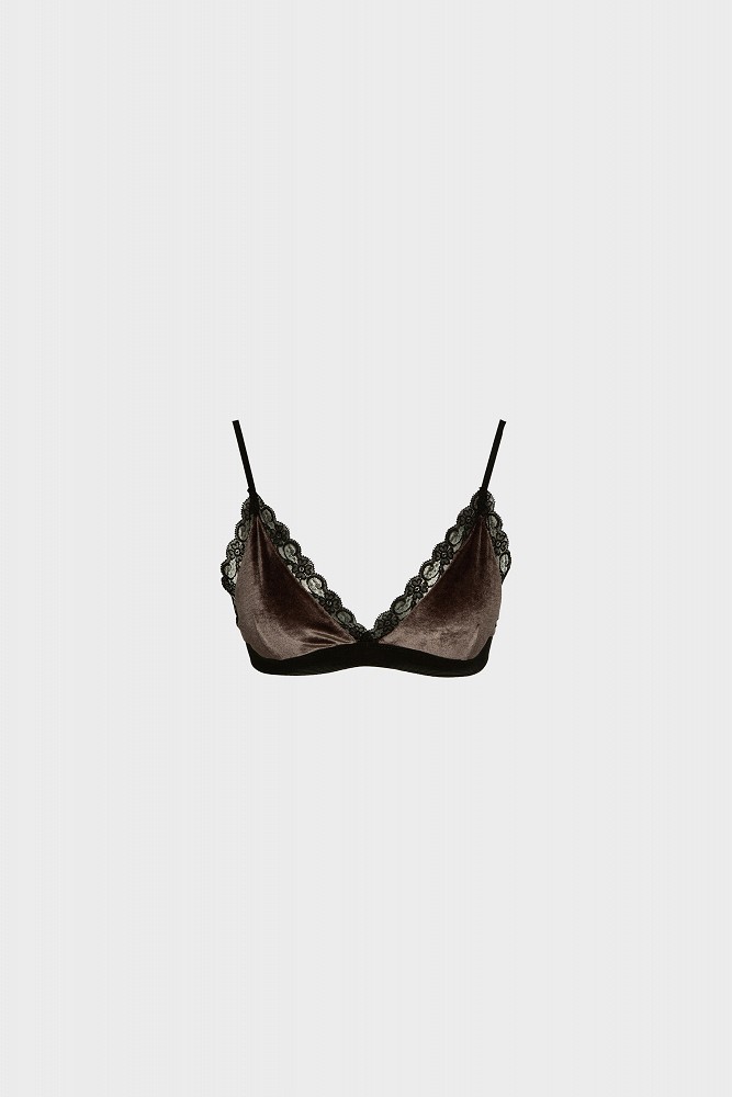 Βελούδινο bralette με δαντέλα
