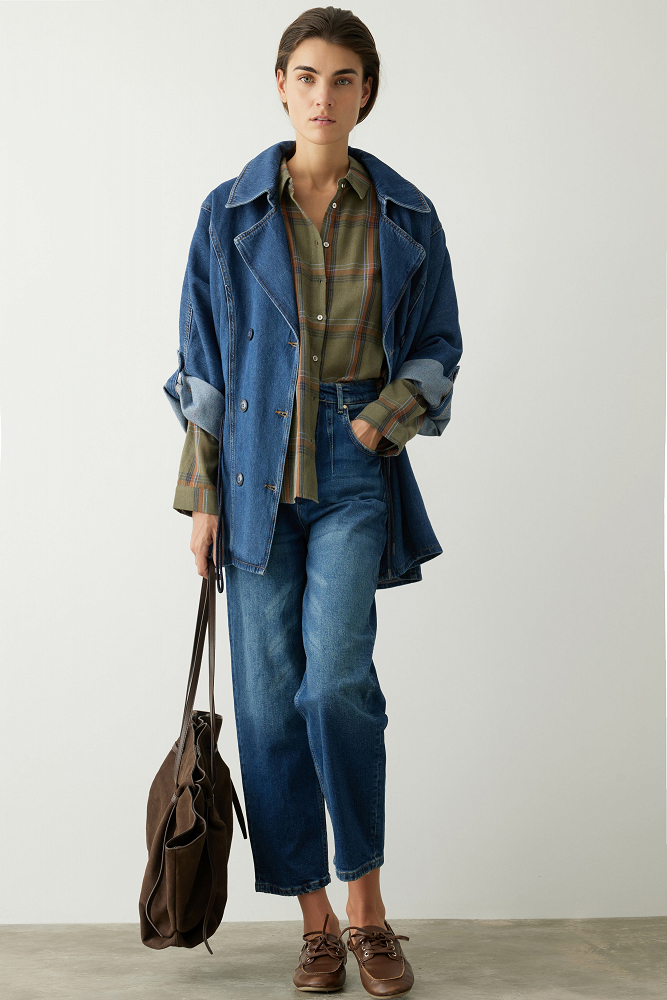 Denim κοντή καπαρντίνα