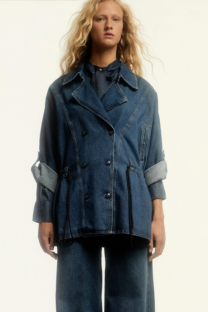 Denim κοντή καπαρντίνα
