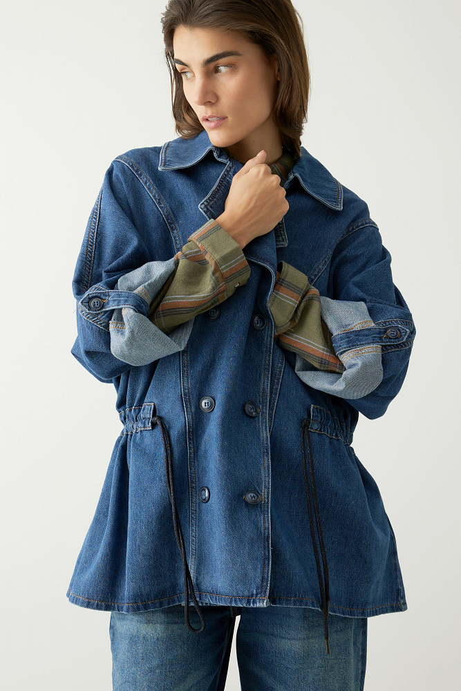 Denim κοντή καπαρντίνα