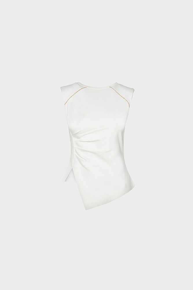 Ασύμμετρη μπλούζα με σούρες