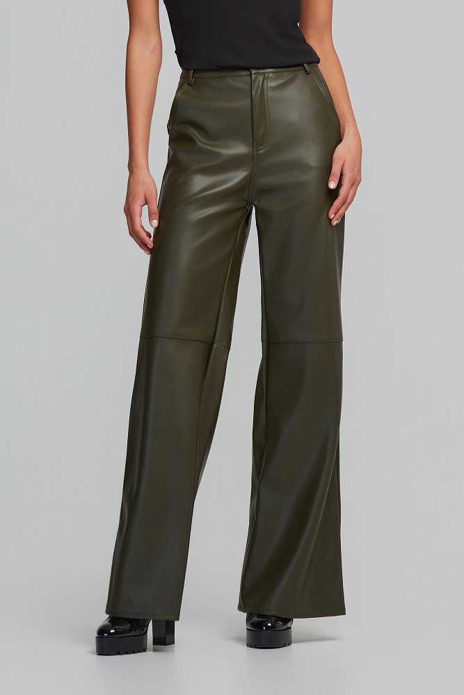 Ψηλόμεσο παντελόνι δερμάτινης όψης