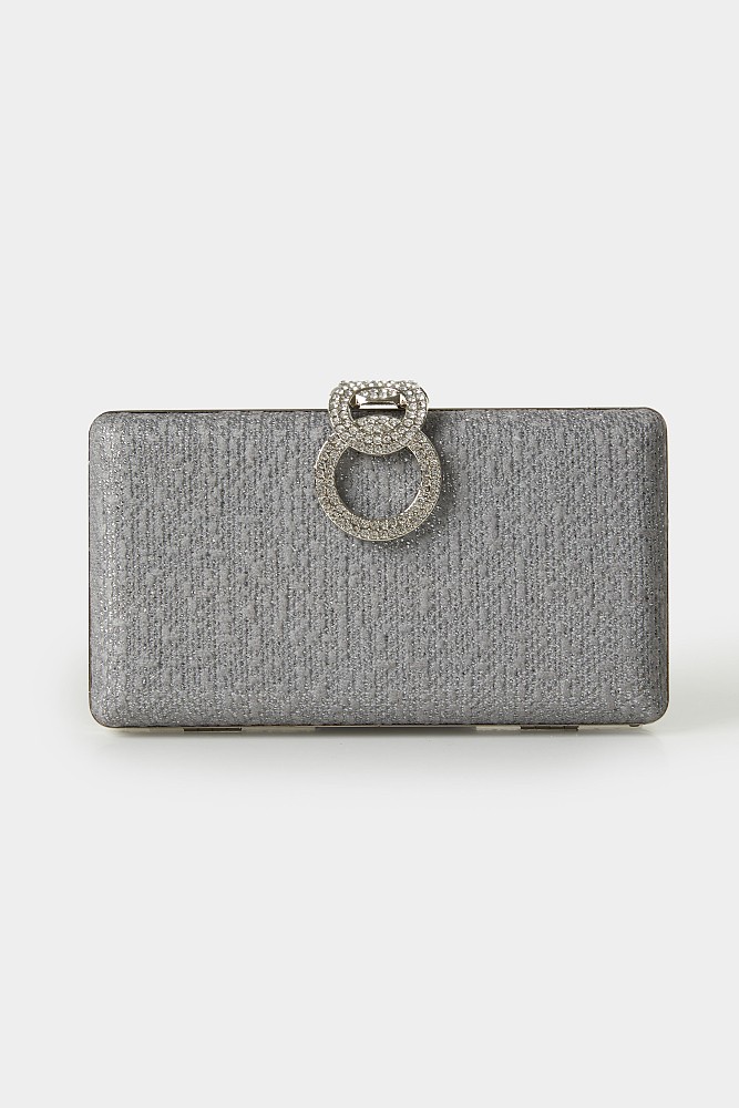 Clutch lurex τσαντάκι σε ασημί απόχρωση