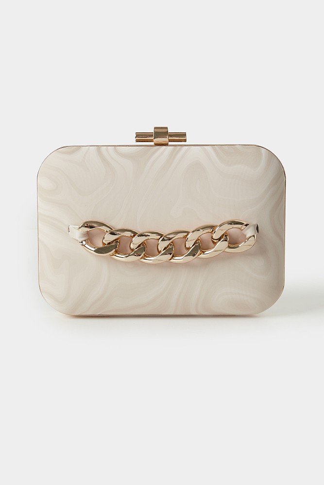 Clutch τσάντα με όψη μουαρέ