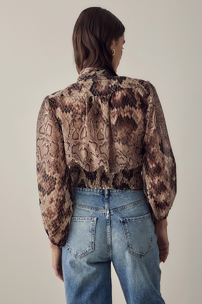 Animal print μεσάτη μπλούζα