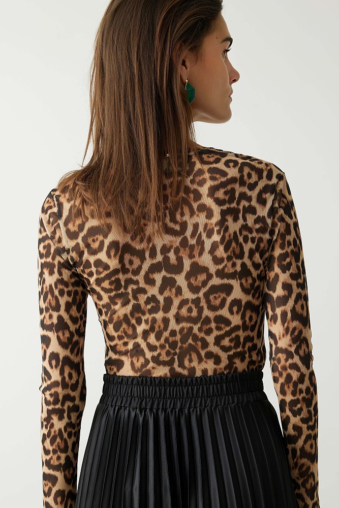 Μακρυμάνικη animal print μπλούζα