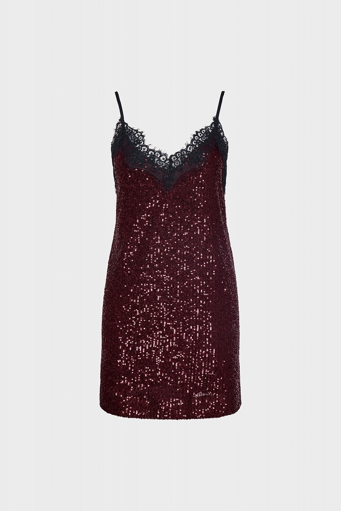 Μίνι lingerie φόρεμα με παγιέτες - Gold label